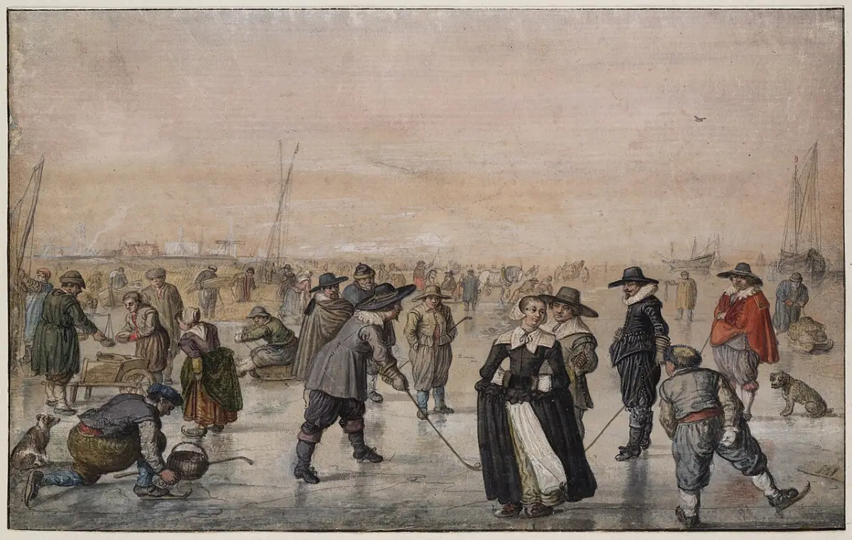 A Scene on the Ice, a winter painting by Hendrick Avercamp